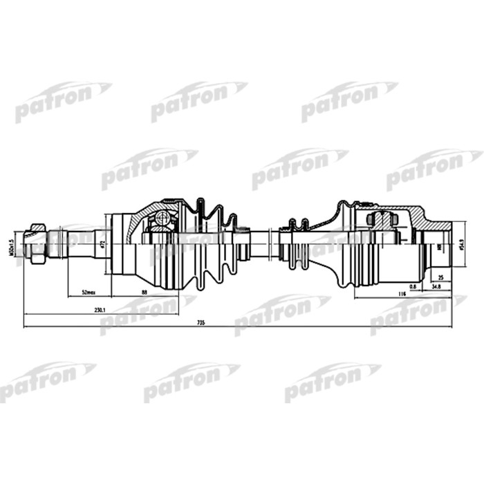 Полуось Patron PDS0094