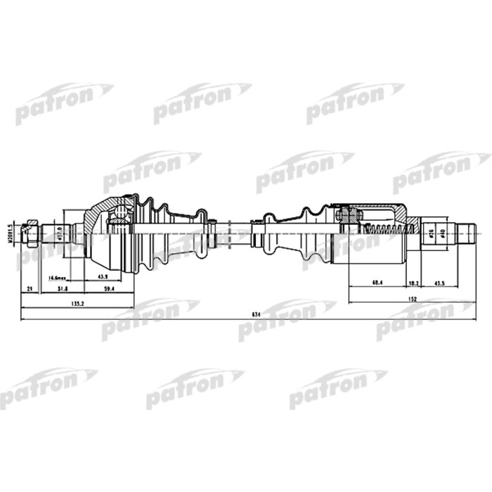 Полуось Patron PDS0100