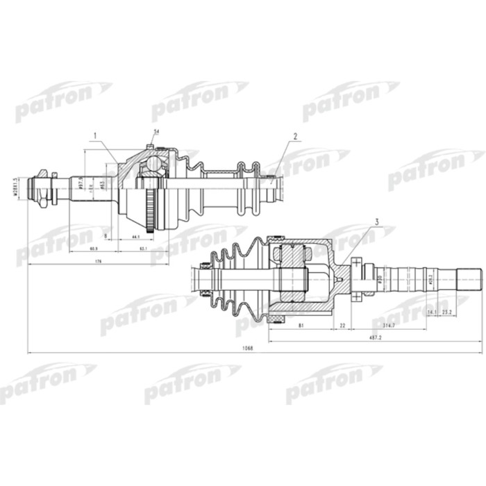 Полуось Patron PDS0129