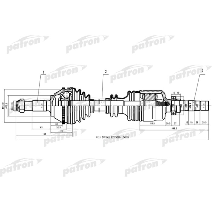 Полуось Patron PDS0161