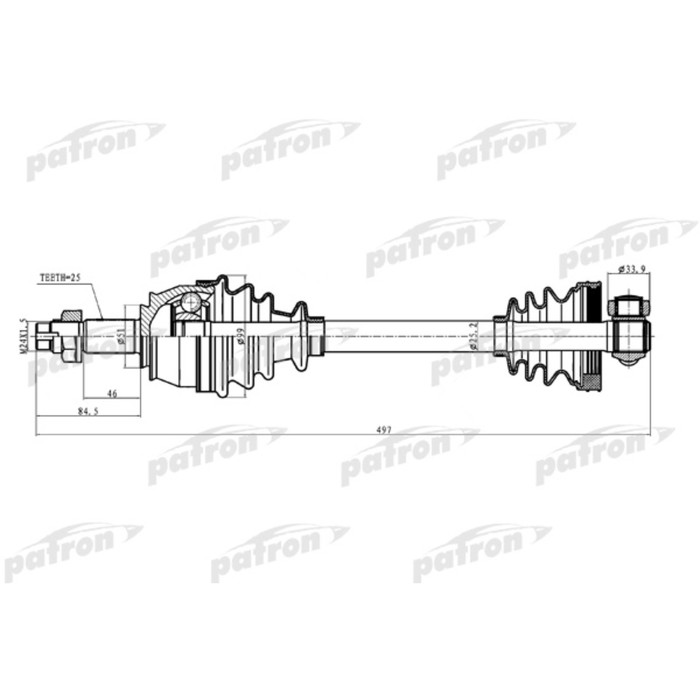Полуось Patron PDS0235