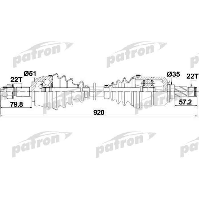 Полуось Patron PDS0284