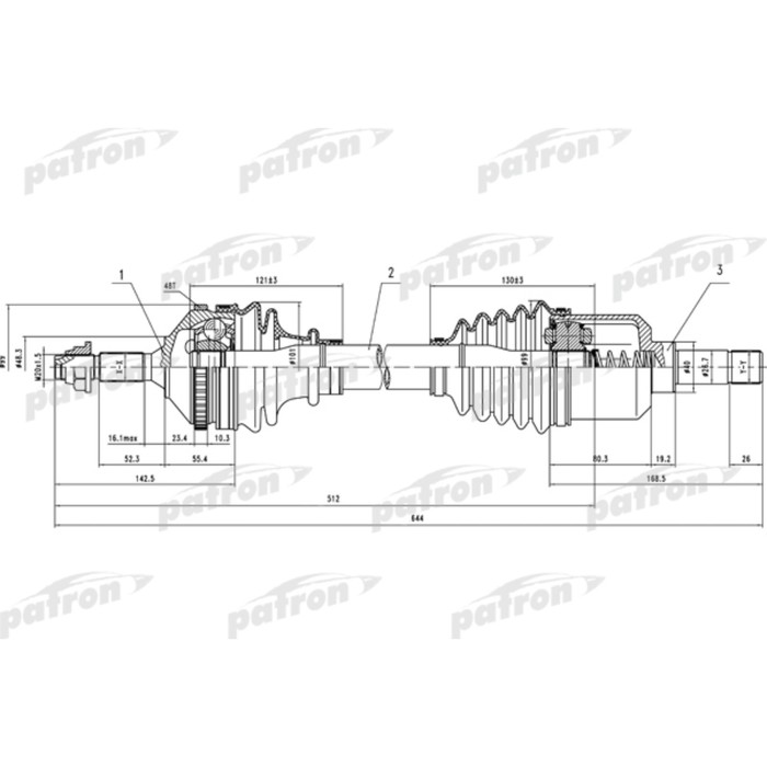 Полуось Patron PDS0389