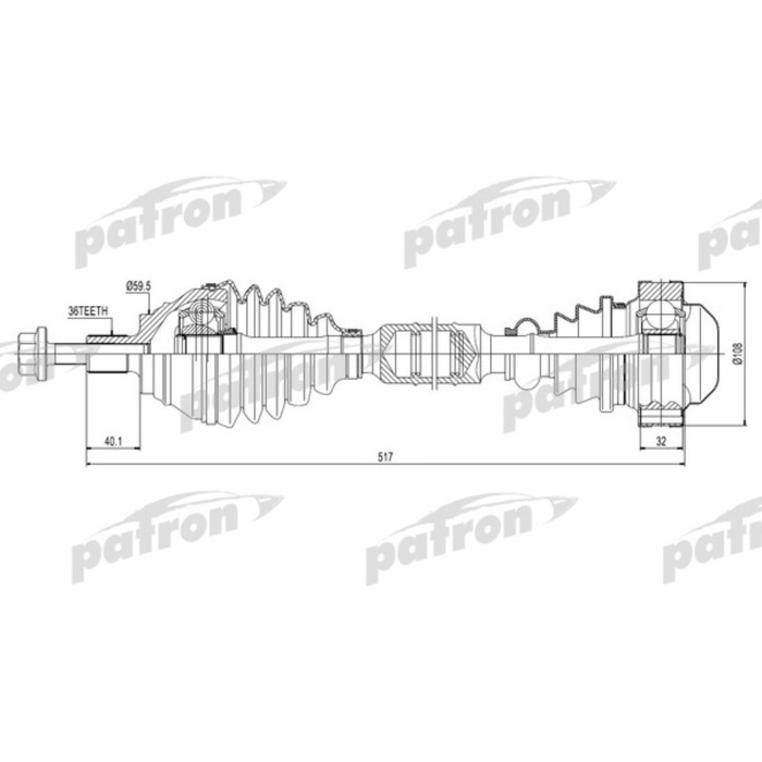 Полуось Patron PDS0415