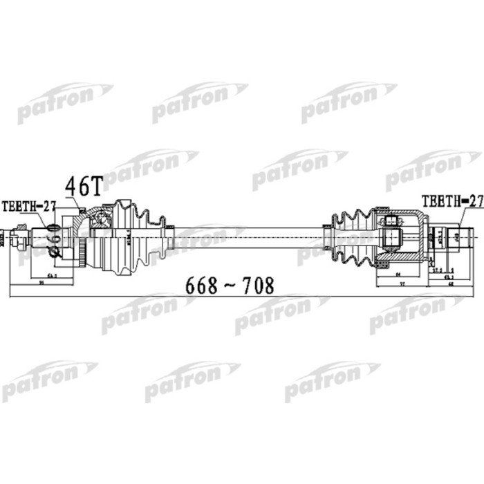 Полуось Patron PDS0498