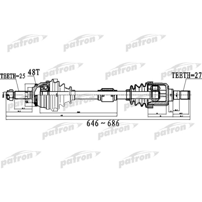 Полуось Patron PDS0499