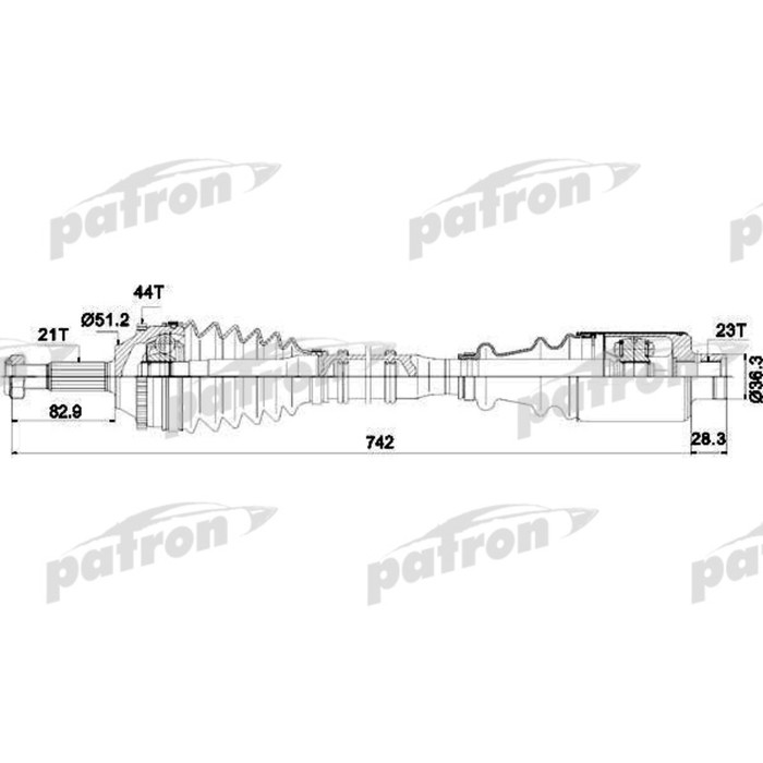 Полуось Patron PDS1116