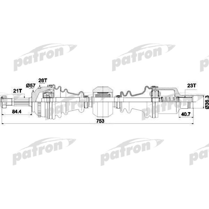 Полуось Patron PDS1398