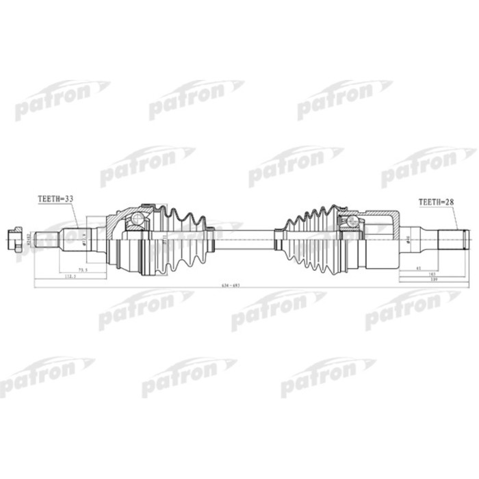 Полуось Patron PDS1525