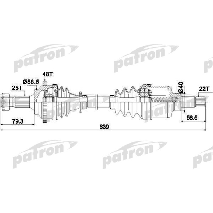 Полуось Patron PDS1563