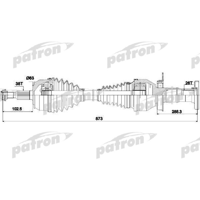 Полуось Patron PDS4502