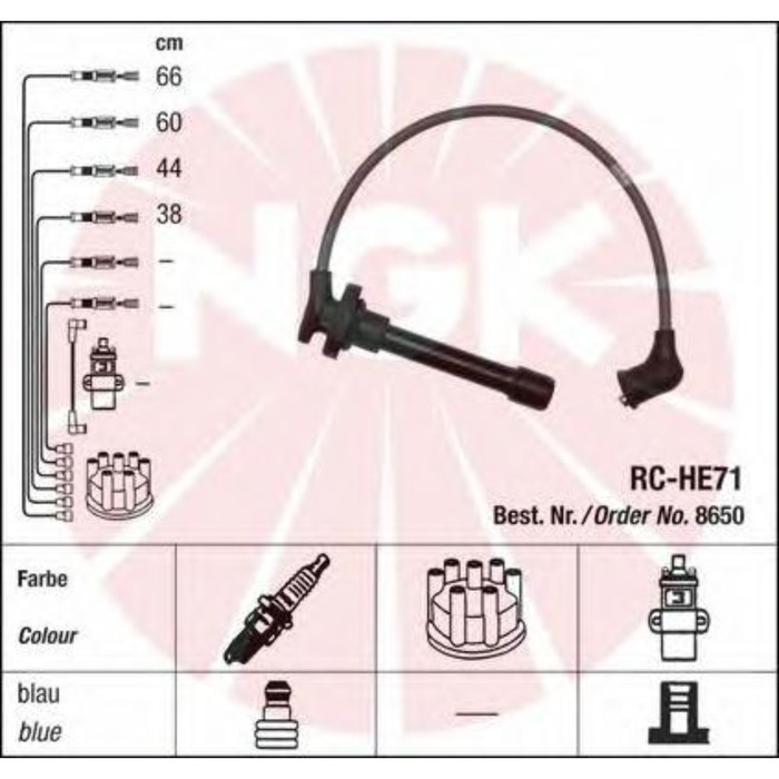 Провода высоковольтные, комплект NGK 8650