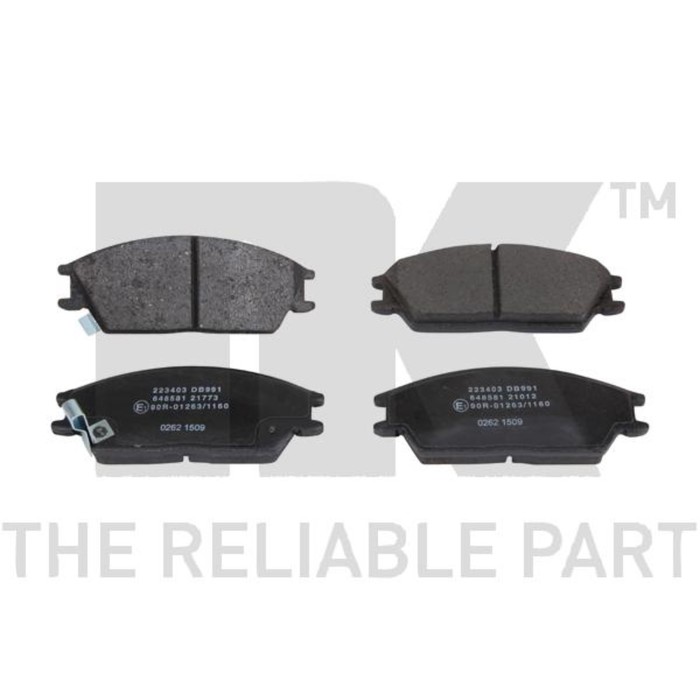 Колодки тормозные дисковые NK 223403