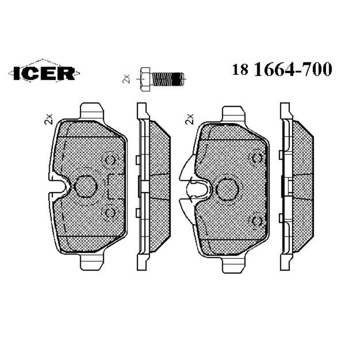Колодки тормозные дисковые ICER 181664700