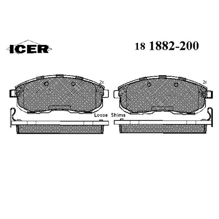 Колодки тормозные дисковые ICER 181882200