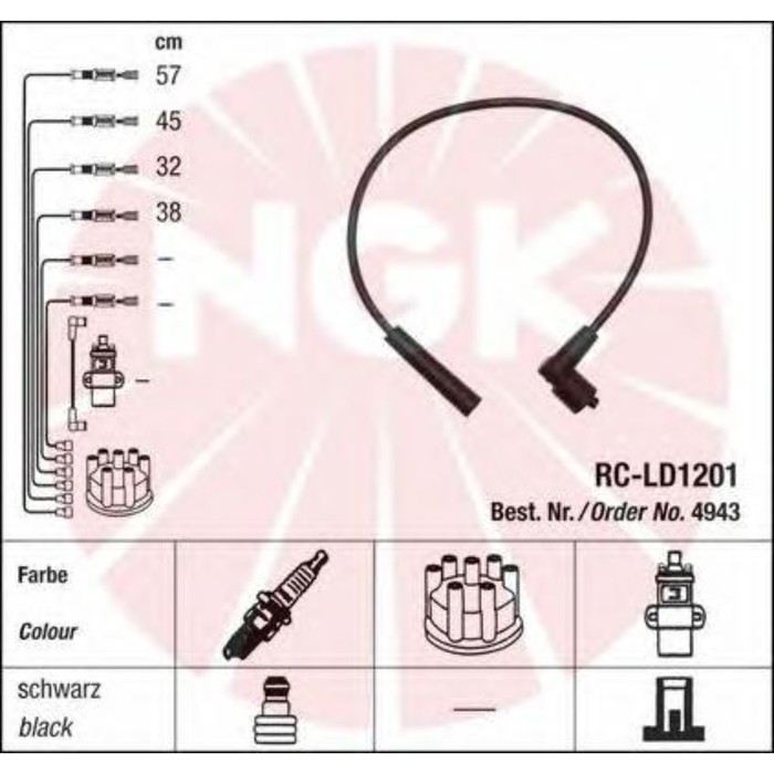Провода зажигания, комплект NGK 4943