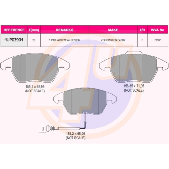 Колодки тормозные 4U 4UP03904