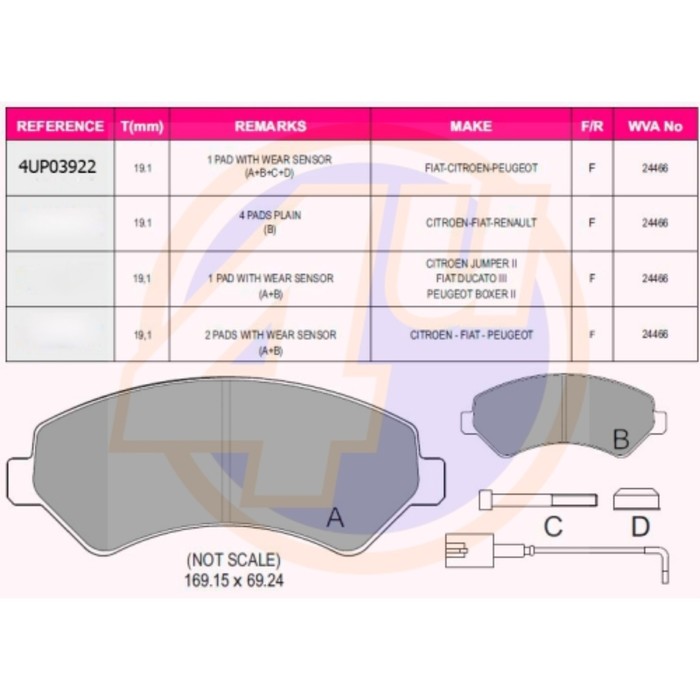 Колодки тормозные 4U 4UP03922