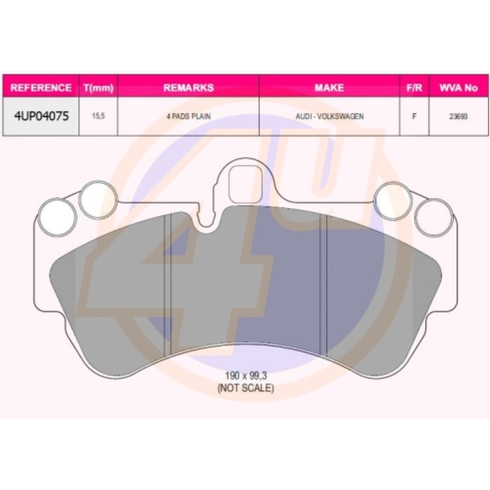 Колодки тормозные 4U 4UP04075
