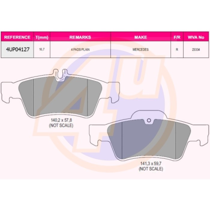 Колодки тормозные 4U 4UP04127