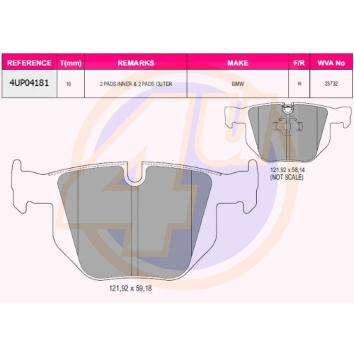 Колодки тормозные 4U 4UP04181