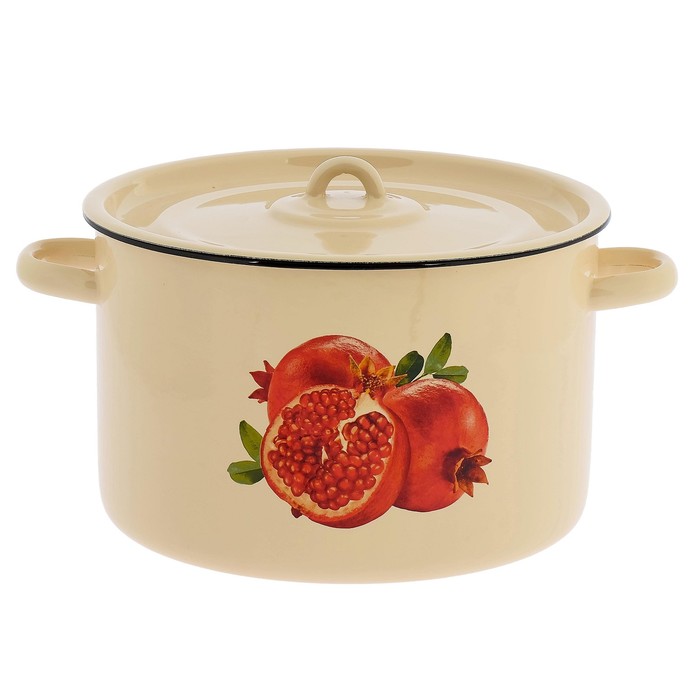 Кастрюля цилиндрическая 7 л "Гранат", цвет кремовый