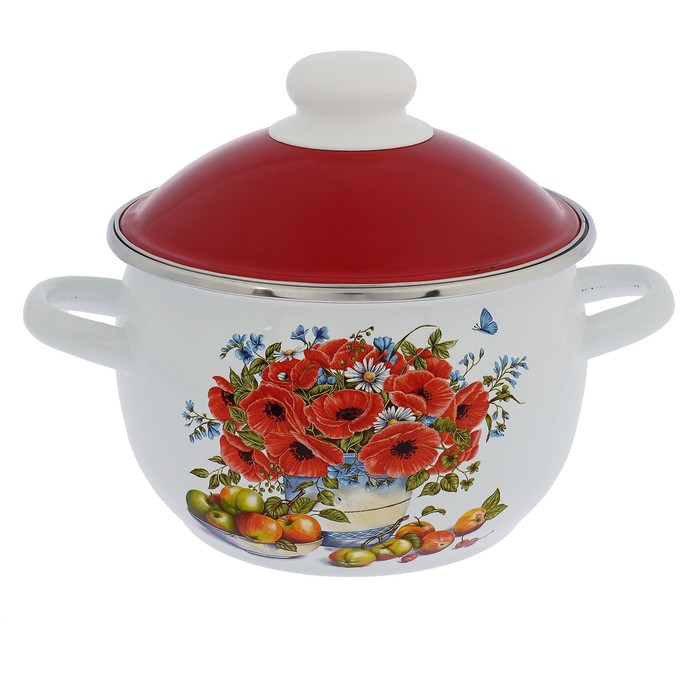 Кастрюля 2 л "Натюрморт", цвет белый