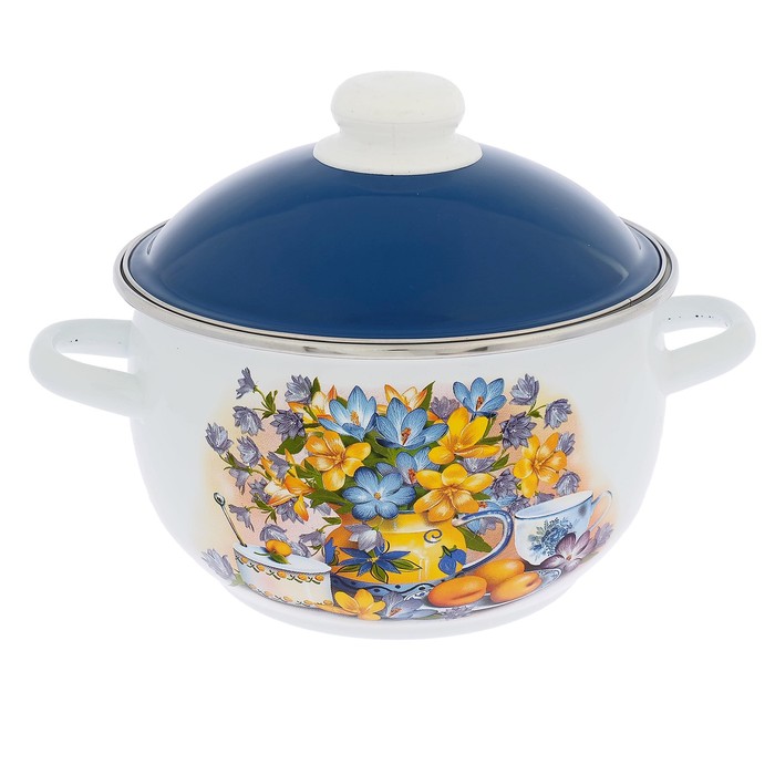 Кастрюля 3 л "Летний вечер", цвет белый