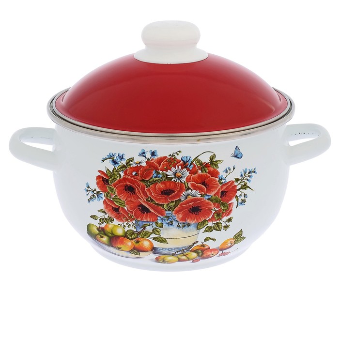 Кастрюля 3 л "Натюрморт", цвет белый