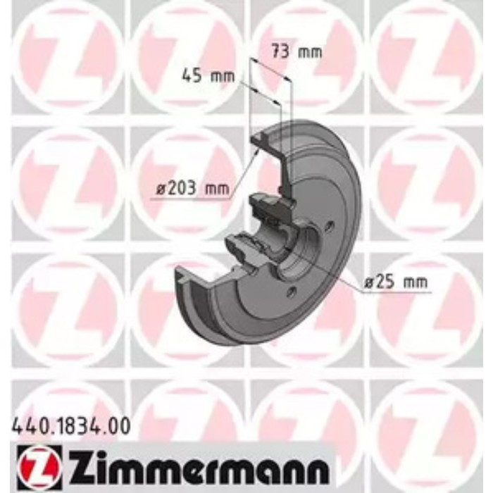 Барабан тормозной ZIMMERMANN 440.1834.00