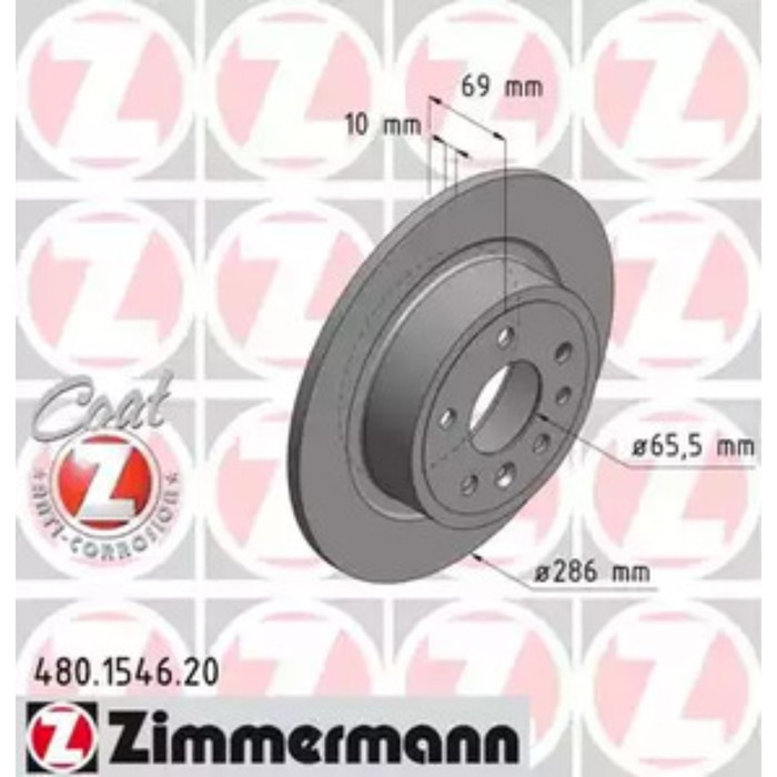 Диск тормозной ZIMMERMANN 480.1546.20