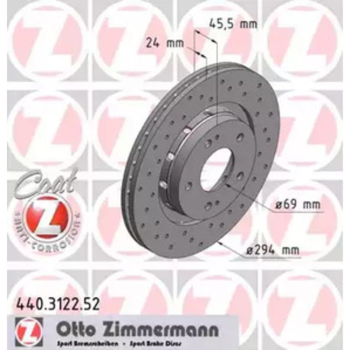 Диск тормозной ZIMMERMANN 440.3122.52