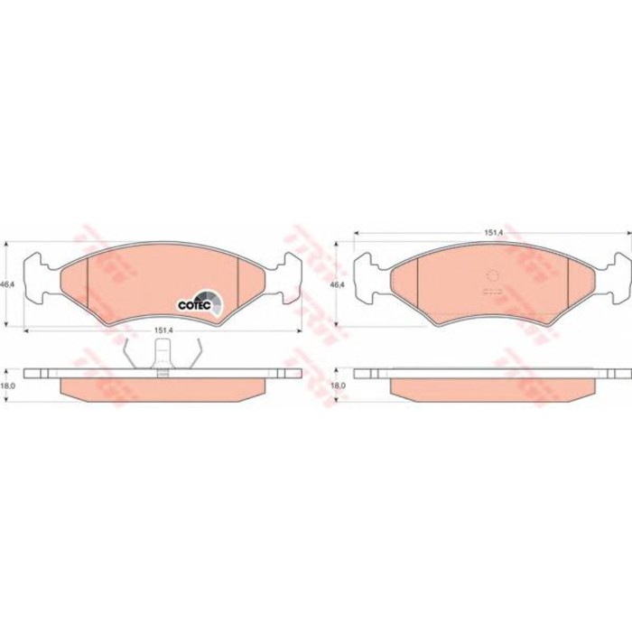 Колодки томрозные  TRW GDB255