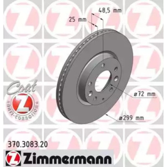 Диск тормозной ZIMMERMANN 370.3083.20