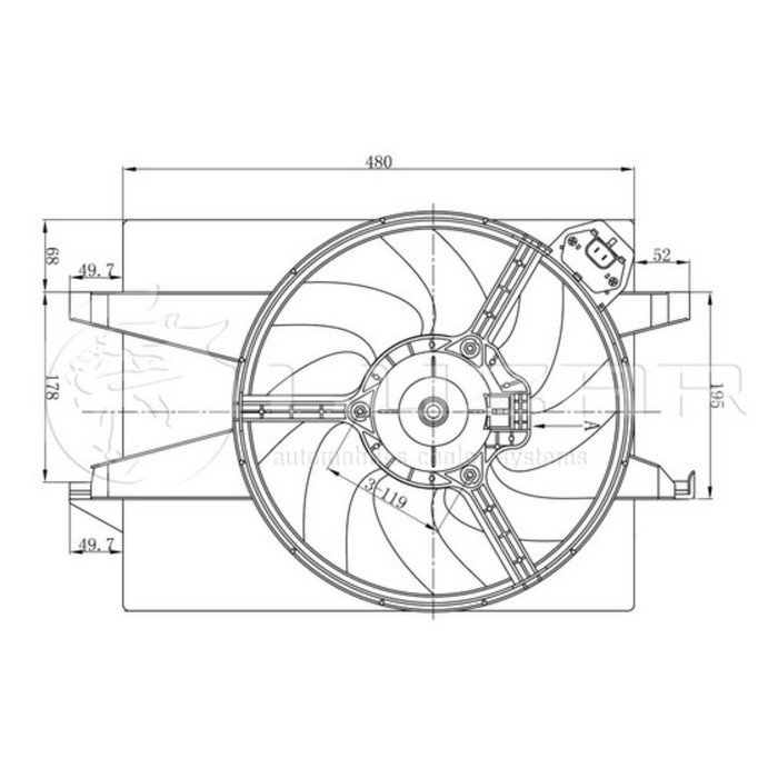 Вентилятор радиатора охлаждения LUZAR LFK 1031