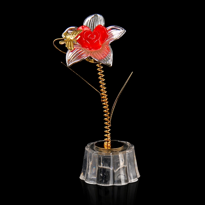 Сувенир "Яркая роза" с серебристыми лепестками МИКС