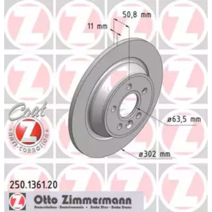 Диск тормозной ZIMMERMANN 250.1361.20