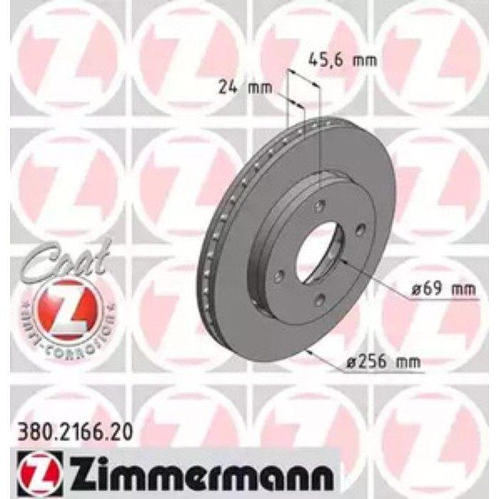 Диск тормозной ZIMMERMANN 380.2166.20