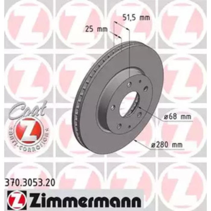 Диск тормозной ZIMMERMANN 370.3053.20