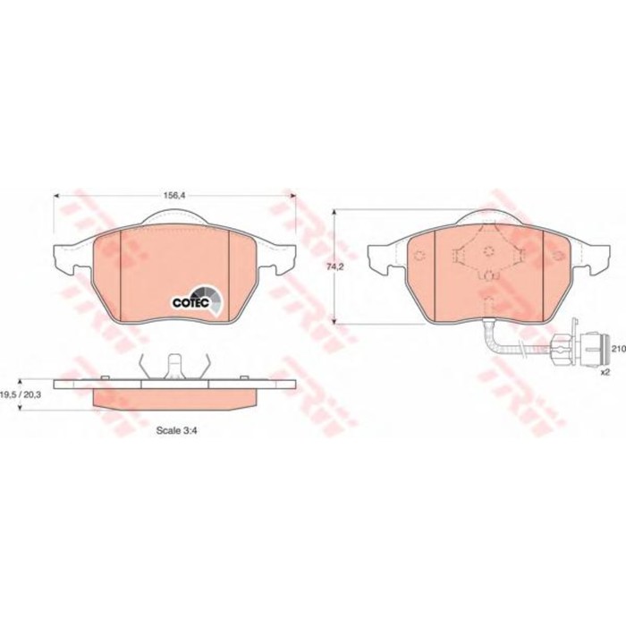 Колодки томрозные  TRW GDB1049