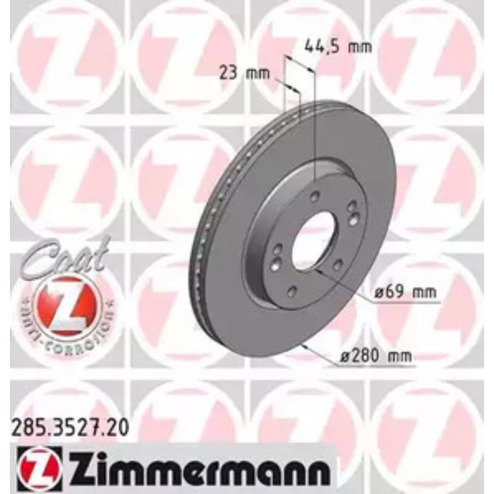 Диск тормозной ZIMMERMANN 285.3527.20