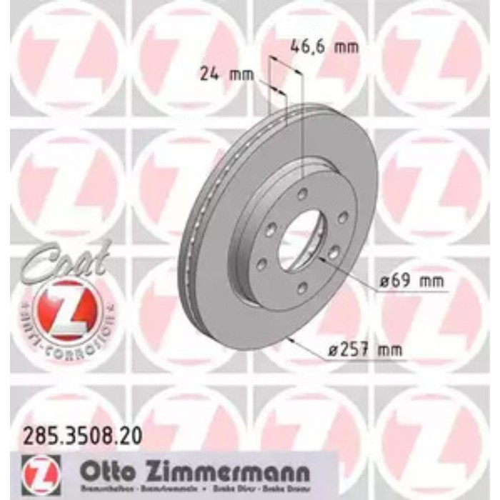 Диск тормозной ZIMMERMANN 285.3508.20