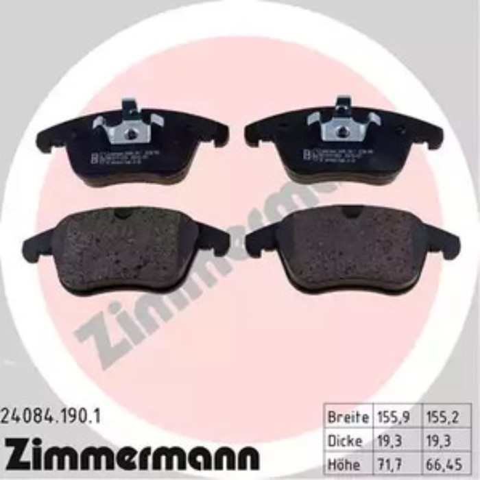 Колодки тормозные ZIMMERMANN 24084.190.1