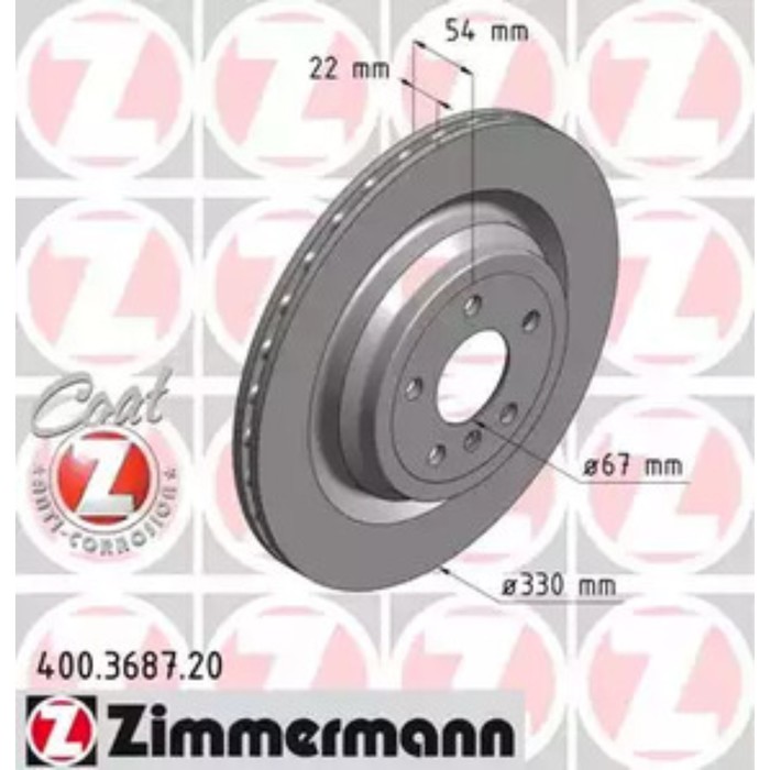 Диск тормозной ZIMMERMANN 400.3687.20