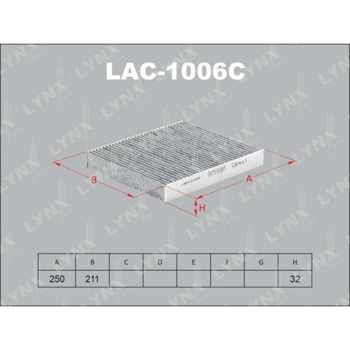 Фильтр салона LYNX LAC-1006C