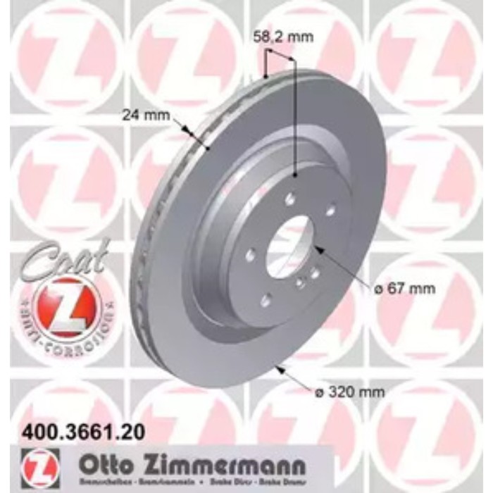 Диск тормозной ZIMMERMANN 400.3661.20