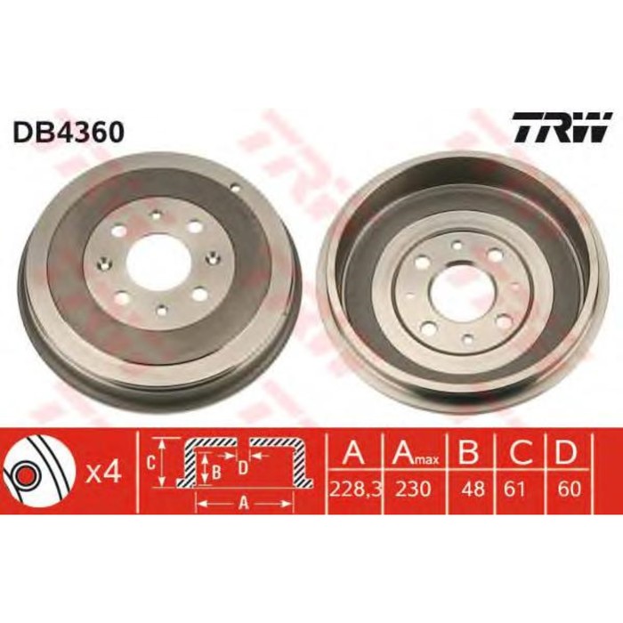 Барабан тормозной TRW DB4360