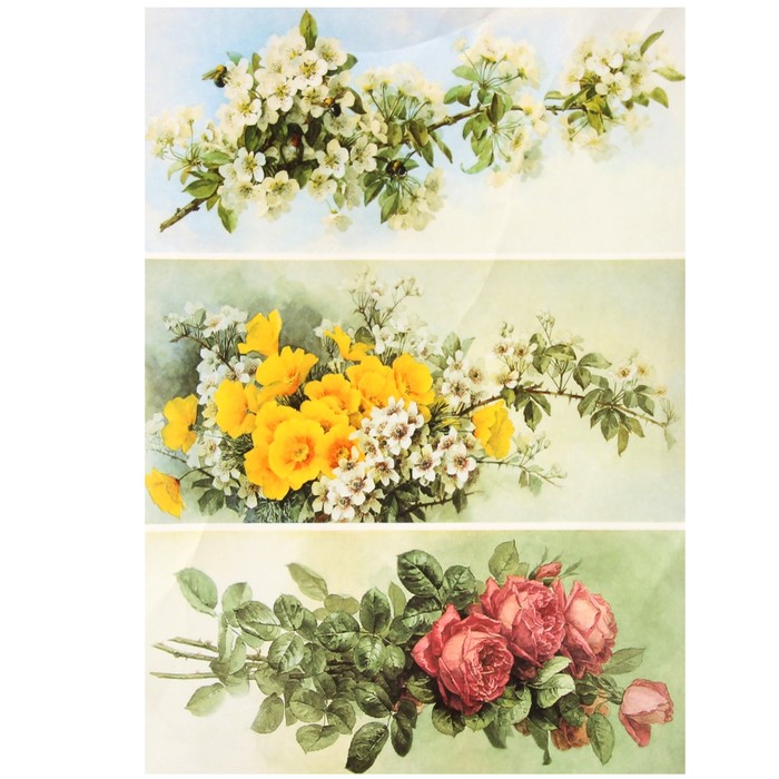 Декупажная карта "Гроздья цветов" плотность 45г/м2, формат А4