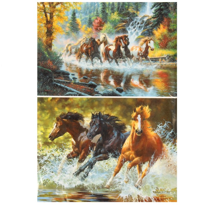 Декупажная карта "Скакуны" плотность 45г/м2  формат А4