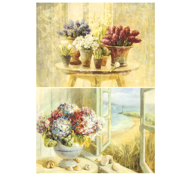 Декупажная карта "Домик у моря" плотность 45г/м2, формат А4